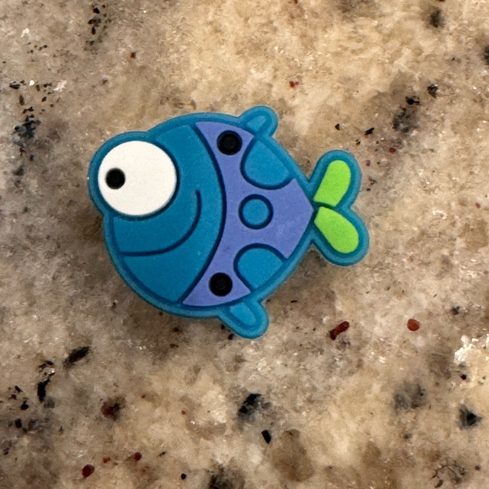 CROCS Blue and Green Fish Charm
